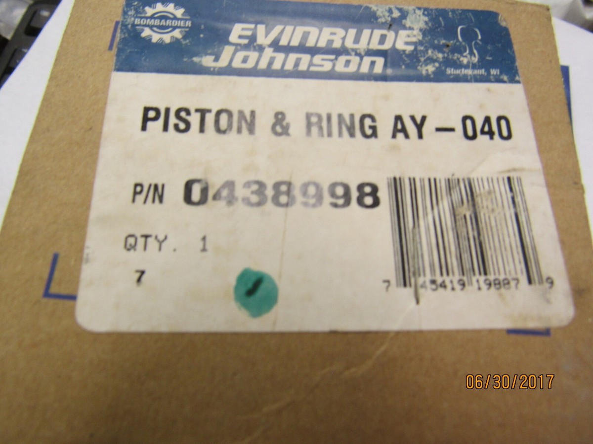 NEW OEM OMC JOHNSON EVINRUDE .40 OVERSIZE PISTON & RING KIT