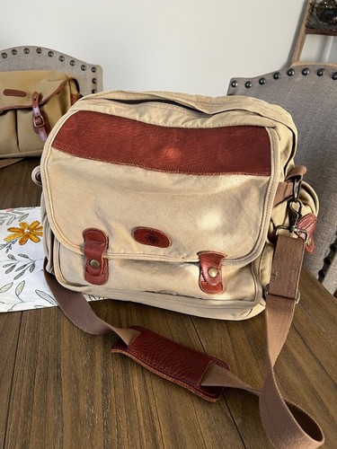 Vintage Garment Messenger Bag Orvis - filson like canvas Brown in Good Condition
