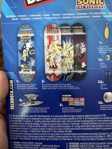 Tech Deck Finesse Sonic The Hedgehog 4 Pack Fingerboard Skateboard New Toy - Picture 9 of 10