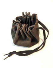 Vintage Small Leather Drawstring Pouch with Led Balls for Muzzleloader or Musket