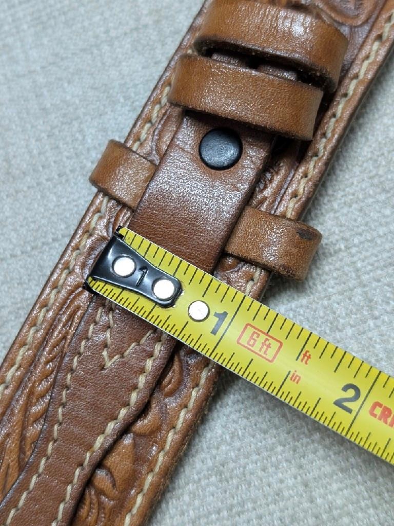 vintage USA made JUSTIN buckle belt 34 brown RANGER tooled WESTERN leather rodeo