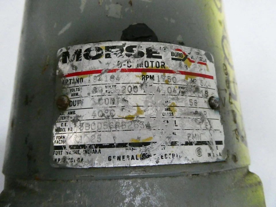 Morse 194184 Dc Motor 56 3/4hp 1750rpm 80v-dc - Image 4 of 4
