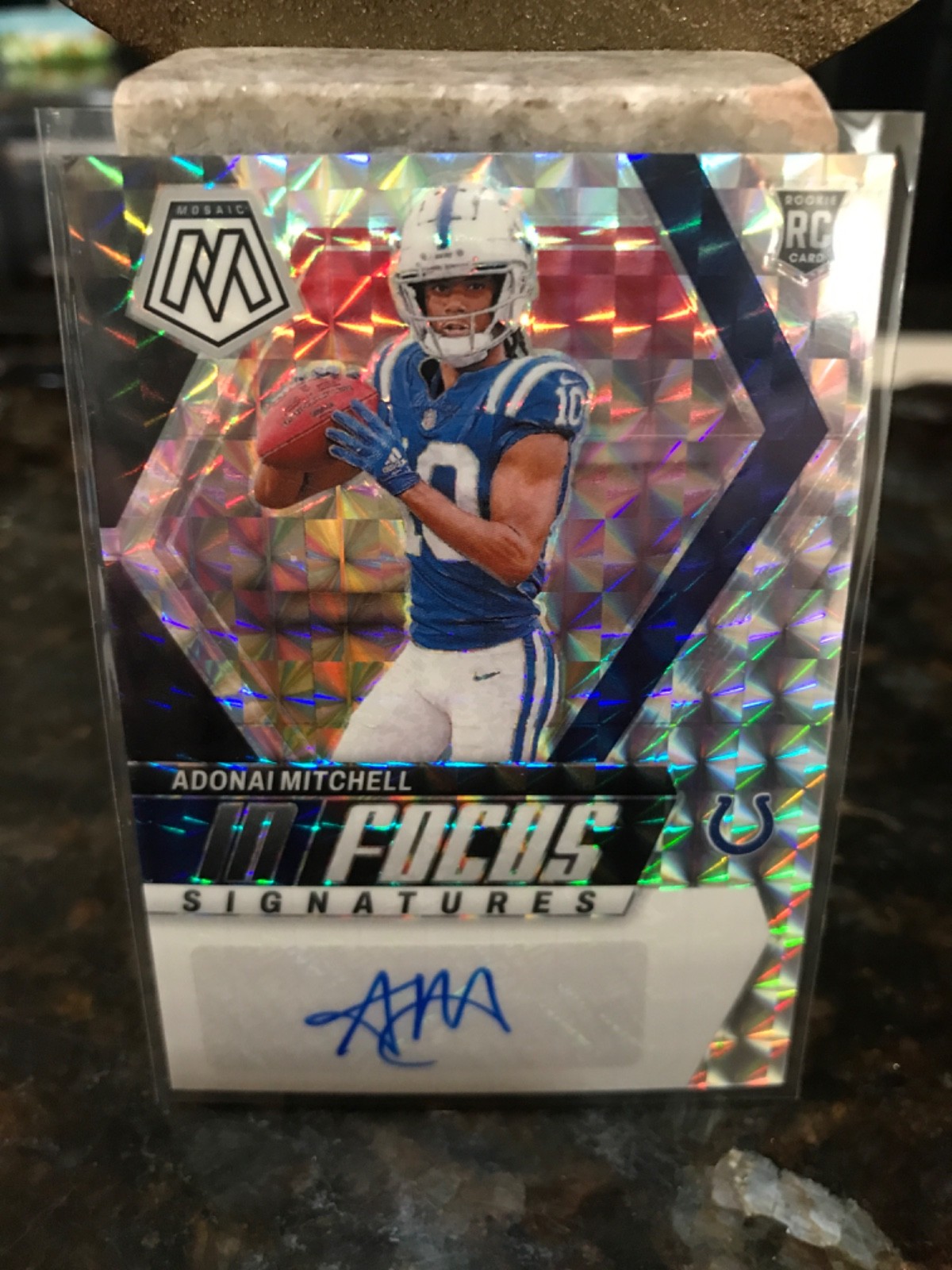 2024 Panini Mosaic - In Focus Signatures Adonai Mitchell #IF-AML (AU, RC)