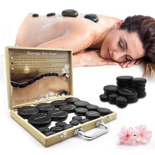 Hot Stones for Massage, 20PCS Electric Massage Stone Set for Professional or ...