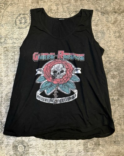 Guns N Roses Black Tank Muscle Shirt Welcome To Jungle Adult Size Small 80s Rock
