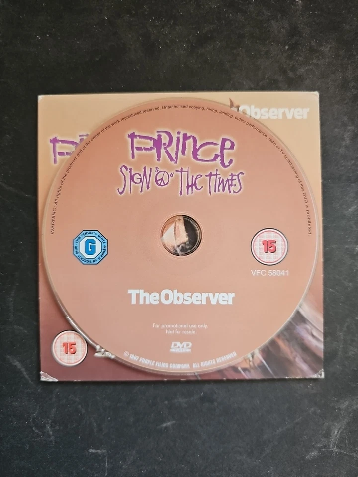 PRINCE : SIGN O THE TIMES - PROMO DVD - Image 3 of 3