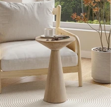 Small Pedestal End Table Round Farmhouse Martini Table Wood Plant Stand Rustic 