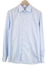 Suitsupply Men's Formal Shirt 42/16 1/2 Light Blue Melange Traveler Extra Slim