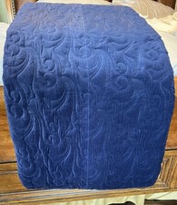 NWT Royal Sateen Beautiful Blue velvet King size quilt Perfect Cond. Vintage