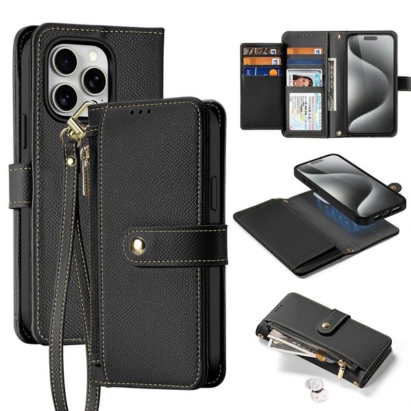 Schutz HüLle 2 In 1 FüR Apple Iphone 15 Pro - Tasche Mit Magsafe Case Wallet-image