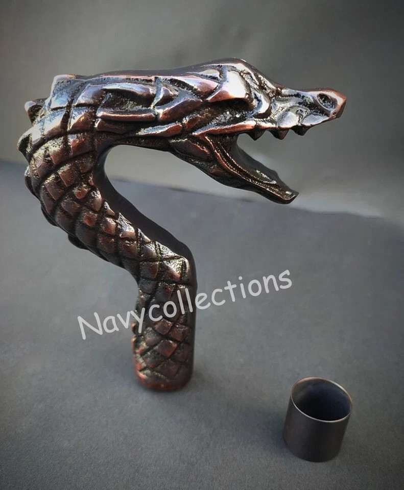 Solid Brass Dragon Head Designer Antique Style Ha… - image 4