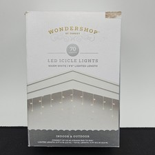 Wondershop LED Icicle Lights 70 Count Warm White White Wire Indoor Outdoor 9.5ft