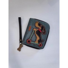 Chala Wallet Small Zip Around Dachshund Dog Scooter Coin Purse Wristlet