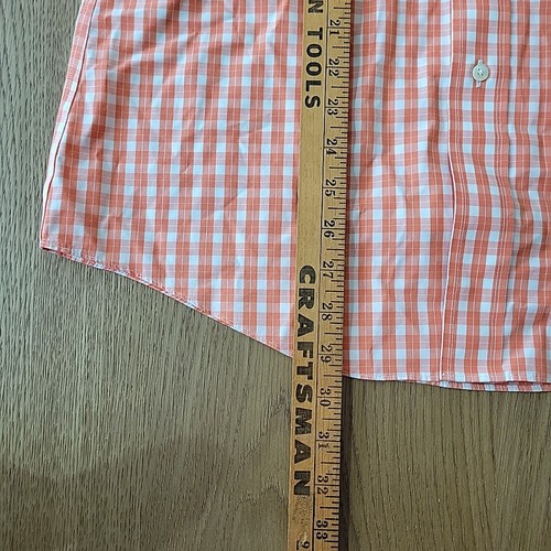 Brooks Brothers Camicia Abito Uomo 15 2/3 Arancione Bianco Quadri 346 Slim Fit Gingham - Foto 6 di 10