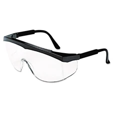 MCR Safety SS110 Stratos Safety Glasses - Black Frame/Clear Lens New