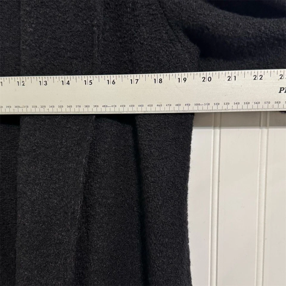 Abrigo plumero de lana hervida Eileen Fisher negro cuello chal S minimalista lujo Foto 3 de 4