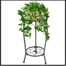 Metal Plant Stands Indoor Outdoor, 2 Tier Tall Potted Plant Stand Plant Shelf Fl