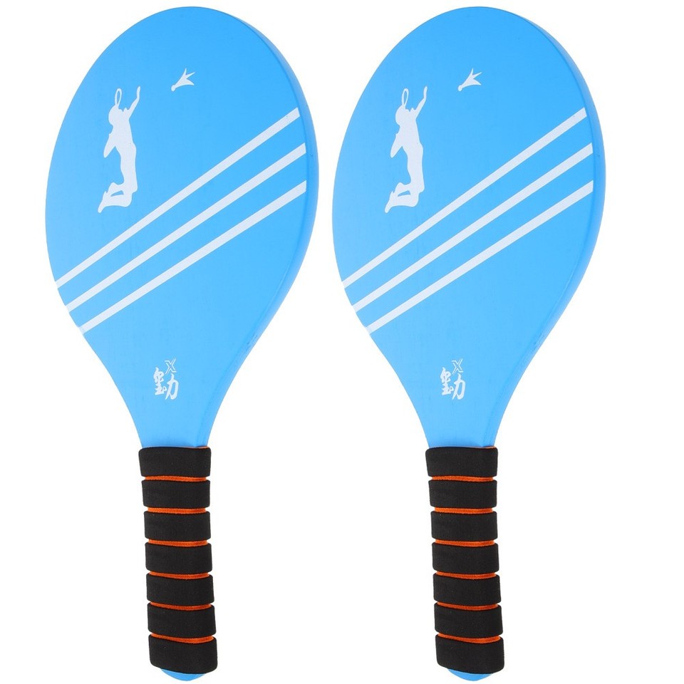 Beginners Paddle Racket 2 Pcs Sport Racket Badminton Rackets Set Wood Paddles for Beginners ...