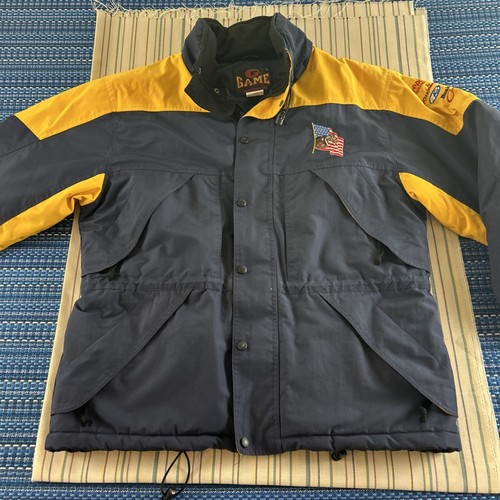 Game Rodeo Sponsor Jacket Mens Large Navy Blue Yellow 2009 Dixie National #8655 - Picture 5 of 12