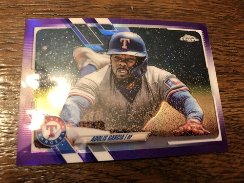 2021 Topps Chrome Update Purple Refractor Adolis Garcia Texas Rangers USC64