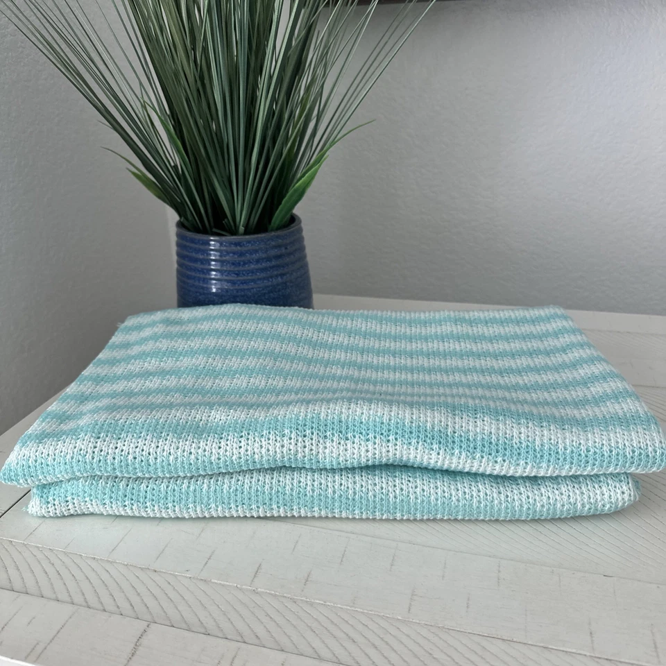 2 YARDS & 63" Wide, Knitted Blue White Lightweight Stretch Quality Woven Fabric - Image 4 of 4