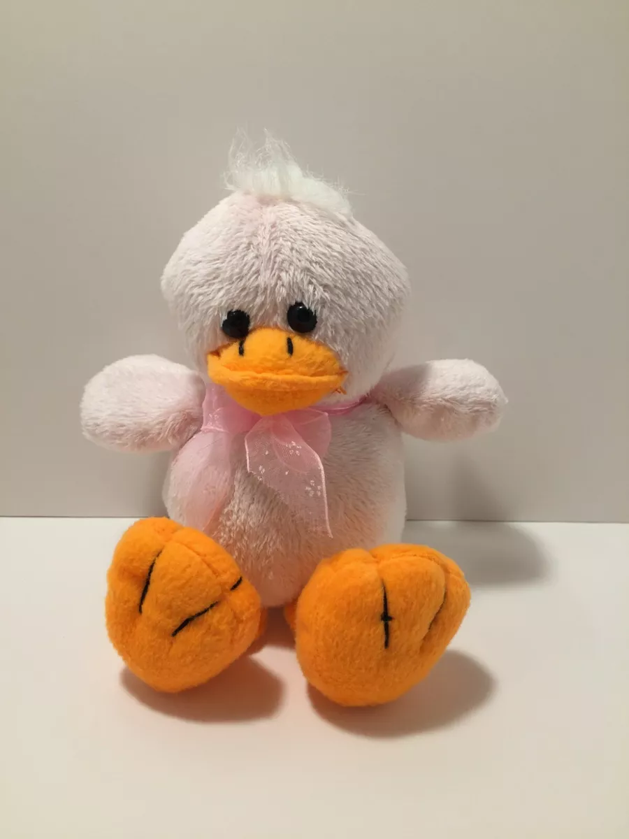 Vintage Pink Easter Duck Duckie Stuffed Animal Plush Toy