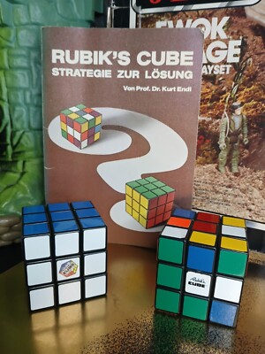    2x Rubiks Cube Retro Vintage Zauberwürfel 80er + Buch Strategie zur Lösung