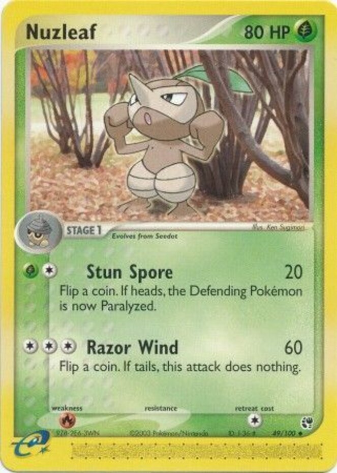 Pokemon - Nuzleaf - 49/100 - Uncommon - EX Sandstorm - NM