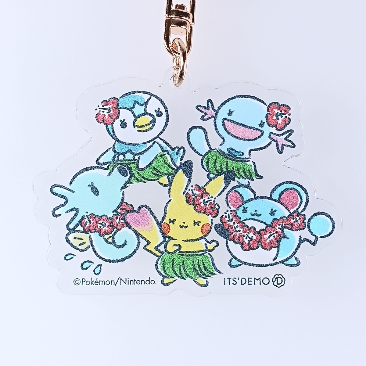 Pikachu Piplup Pokemon Love Its'Demo Acrylic Keychain Nintendo