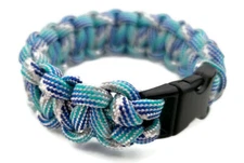 Paracord Bracelet 550 Black Tactical 3/8" Buckle (Cool Breeze) Hand Made 