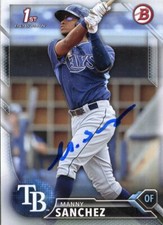2016 Bowman MANNY SANCHEZ Signed Card auto RAYS autograph rc dominican republic