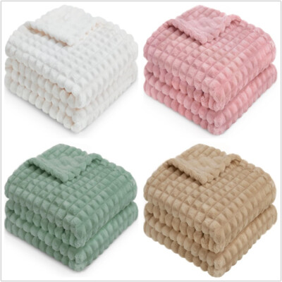 Baby Blanket for Boys 3D Square Grid Design Super Receiving Blanket 30x40''