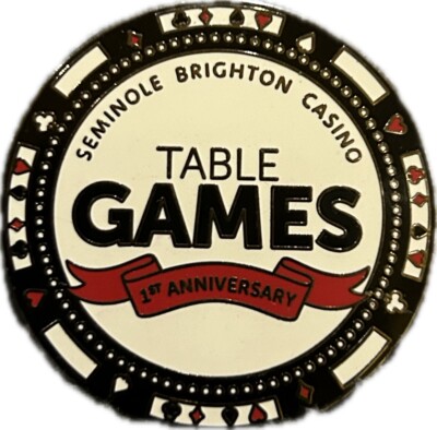 Seminole Casino Brighton Table Games Grand Opening Pin 2018 1 Year Anniversary