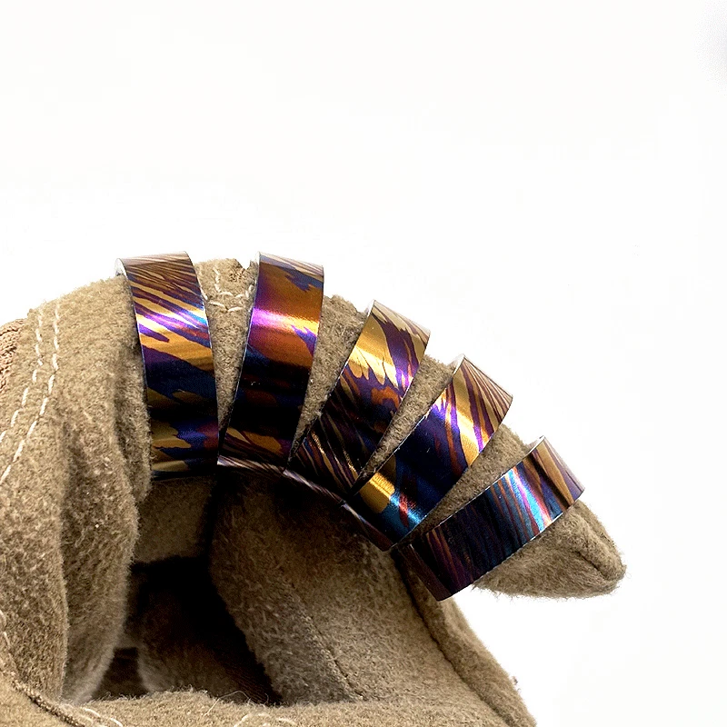 Titanium Damascus Round Ring Necklace Pendant Multicolor Men Women Jewelry Gift - Image 4 of 4