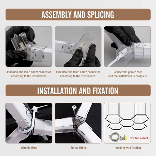 8Hex Hexagon LED Red Lighting Car Detail Retail Garage Workshop Wall Light Lamp - Picture 8 of 12