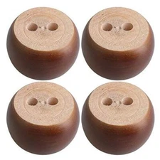 Brown Eucalyptus Wood Furniture Feet 4pcs 40mm Height Round Bun Sofa Cabinet