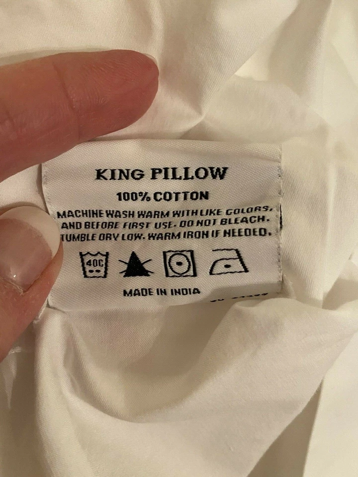 LAURA ASHLEY "LIFESTYLES" ONE KING PILLOWCASE WHITE 100% Cotton Hemstitched EUC - Image 3 of 4