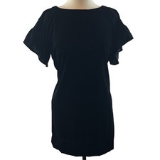 Gap Black Velvet Ruffle Sleeve Dress Size Small