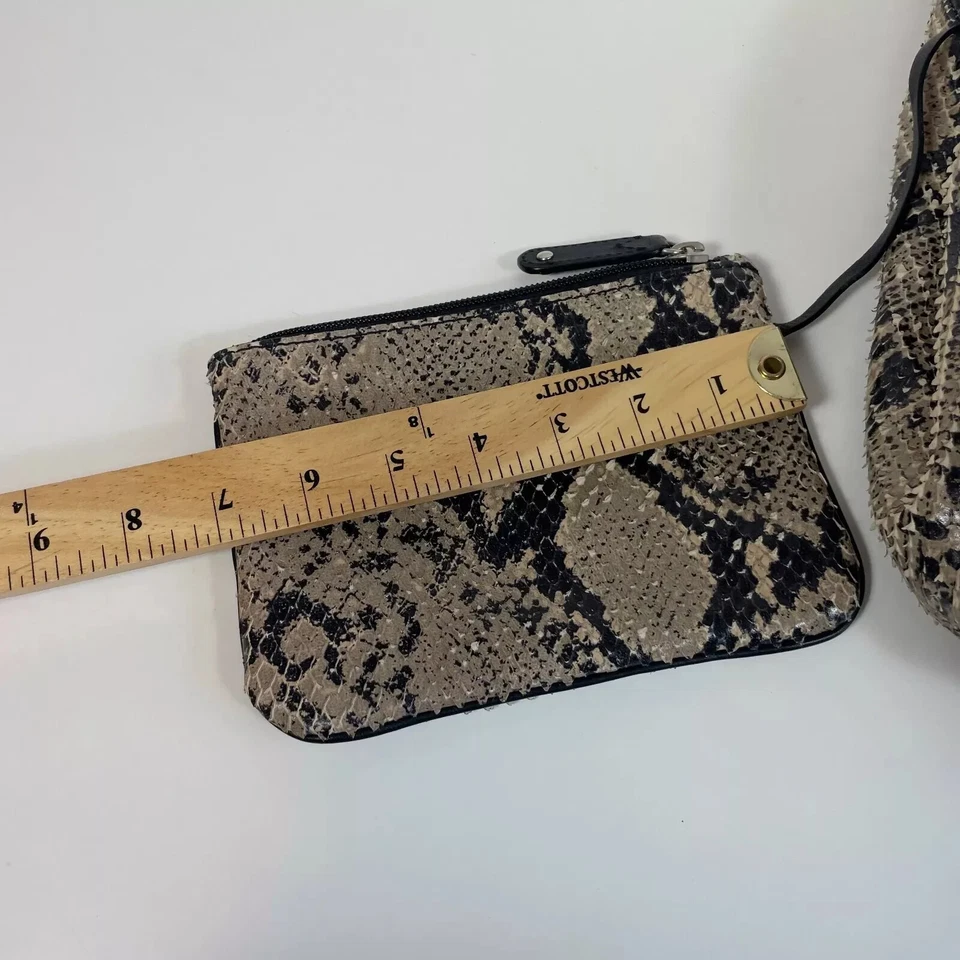 Emporio Armani Pitón Hobo Bolso de Mano Mujer L Piel de becerro Cuero Monedero Cartera Foto 4 de 4