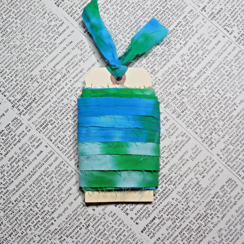 Art Yarn Fiber Teal Strip Yarn 10 Yds Crafts Scrapbook Journal Gift Wrap