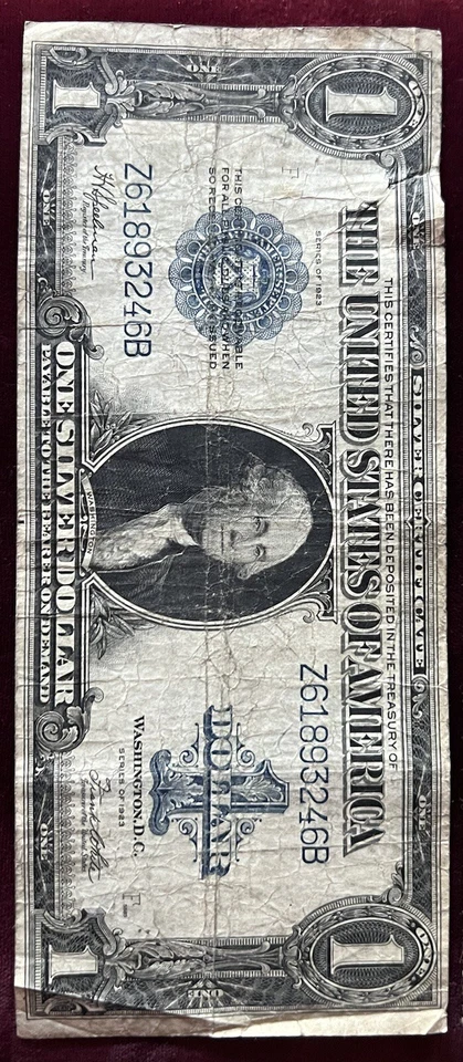 1917 $1 Dollar Bill U. S. Note Red Seal Washington & 1923 $1 Silver Certificate - Image 3 of 4
