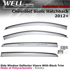 Wellvisors For Chevy Sonic 12-20 Hatchback Deflectors Window Visors Black Trim