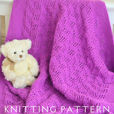 THE WOOLLY DESIGN CO Baby Blanket Knitting Pattern Design 10 DK Printed Pattern To Knit Yourself