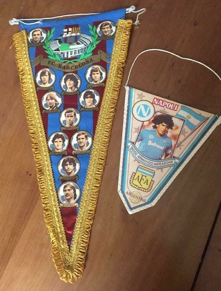 Banderines Diego Maradona ARGENTINA, NAPOLI Y FC BARCELONA