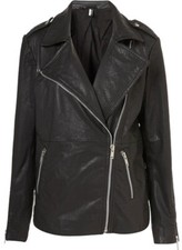 Topshop Black Oversized Leather Biker Jacket Sz 8 Us -- $475 Now $229 (52% Off)