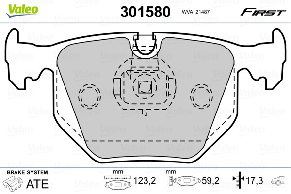 301580 VALEO Brake Pad Set, disc brake for ALPINA,BMW,LAND ROVER,MASERATI