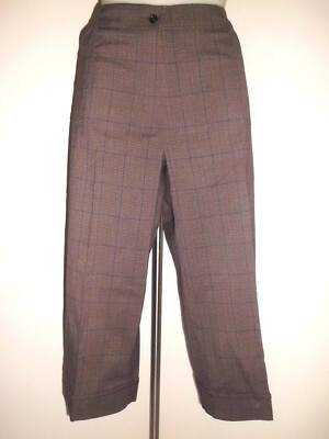 PANTACOURT CLASSIC FEMME MARRON A CARREAU TYPE ECOSAIS TAILLE 42