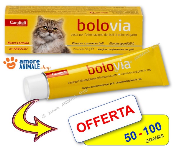 Candioli Bolo Via → Pasta 50 - 100 Gr / Previene I Boli Di Pelo Nel Gatto, Gatti-image