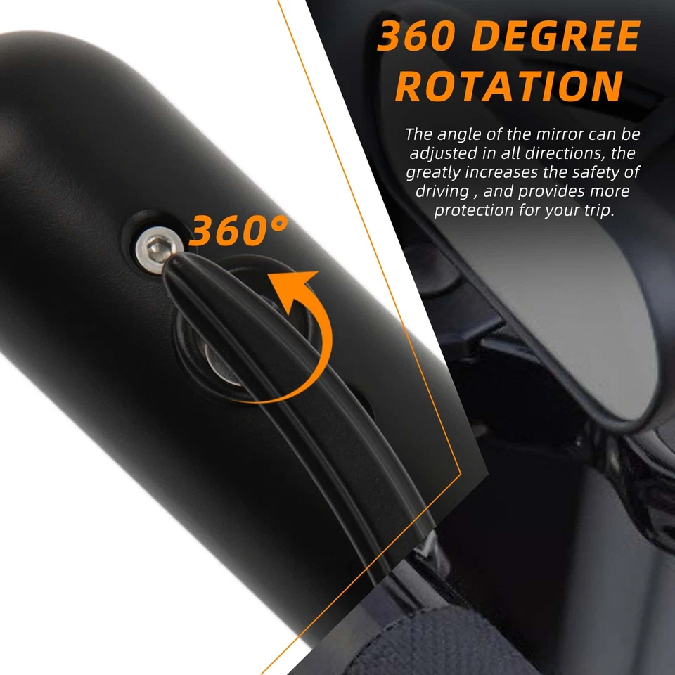 Espejos retrovisores mini ovalados negros para motocicleta Harley Davidson excavadora personalizada Foto 4 de 4