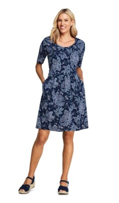 elbow sleeve fit and flare dress